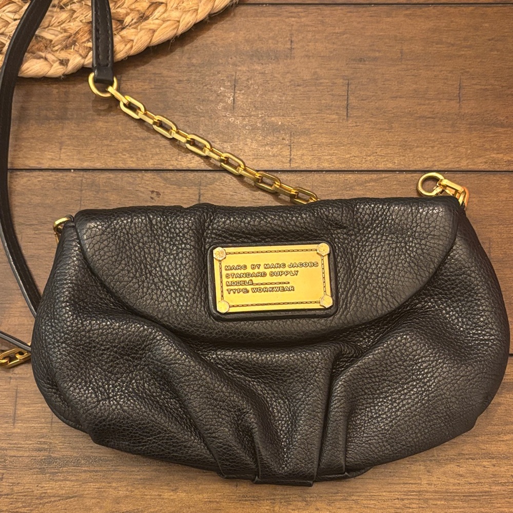 Marc by Marc Jacobs Black and Gold Shoulder Bag